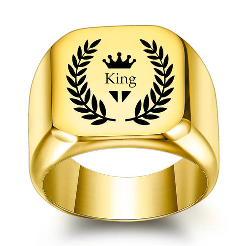 Anillos de acero de titanio para hombre en color liso, hip-hop