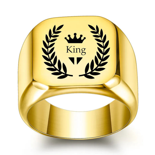 Anillos de acero de titanio para hombre en color liso, hip-hop