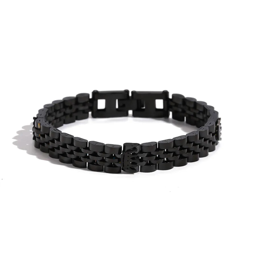 Brazalete de corona para hombre en acero 201 con cadena tipo reloj - imagen 9