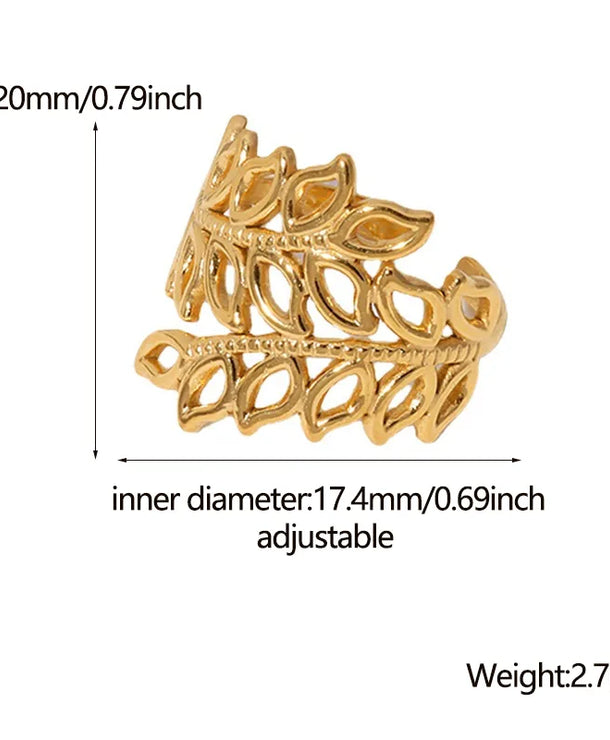 Anillo de acero inoxidable 304 con baño de oro 18K - imagen 2