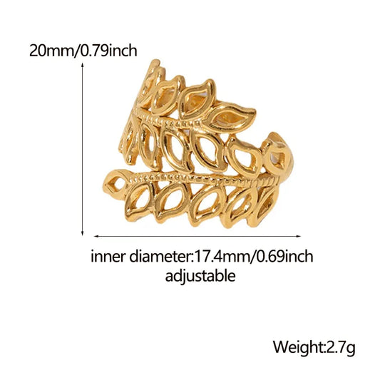 Anillo de acero inoxidable 304 con baño de oro 18K - imagen 2