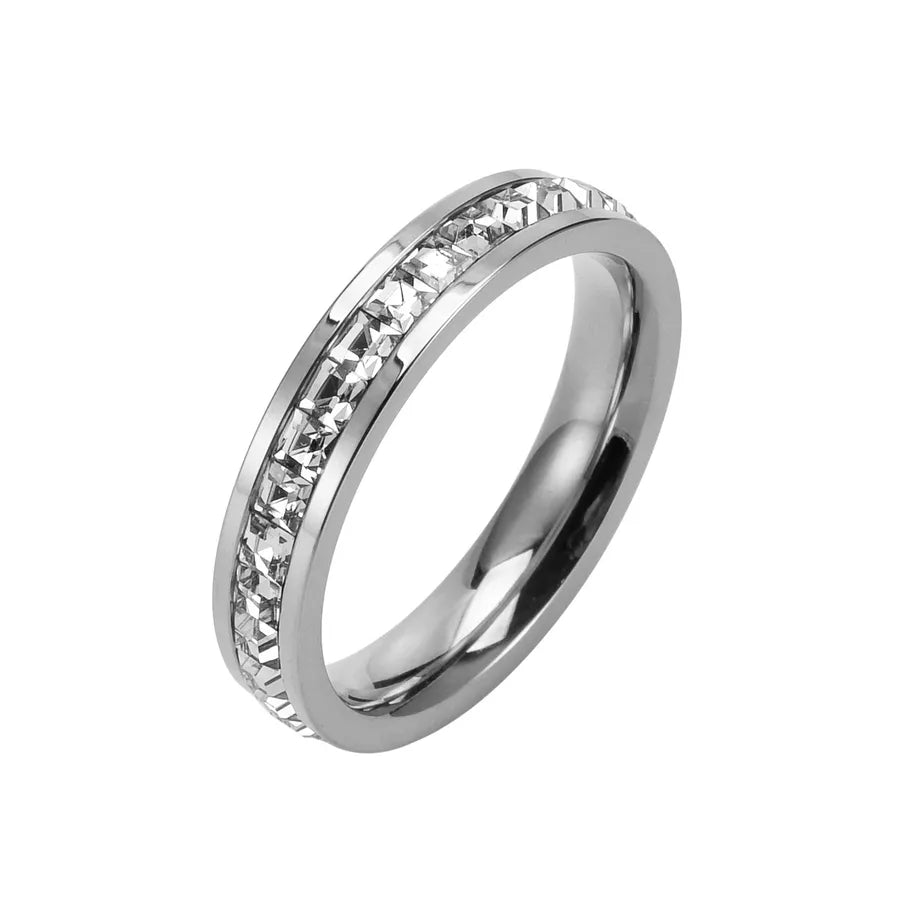 Anillos de acero 304 con baño de oro 18K para pareja, diseño circular - imagen 7