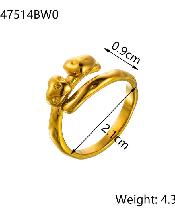 Anillo ajustable geométrico de acero de titanio para mujer - imagen 10