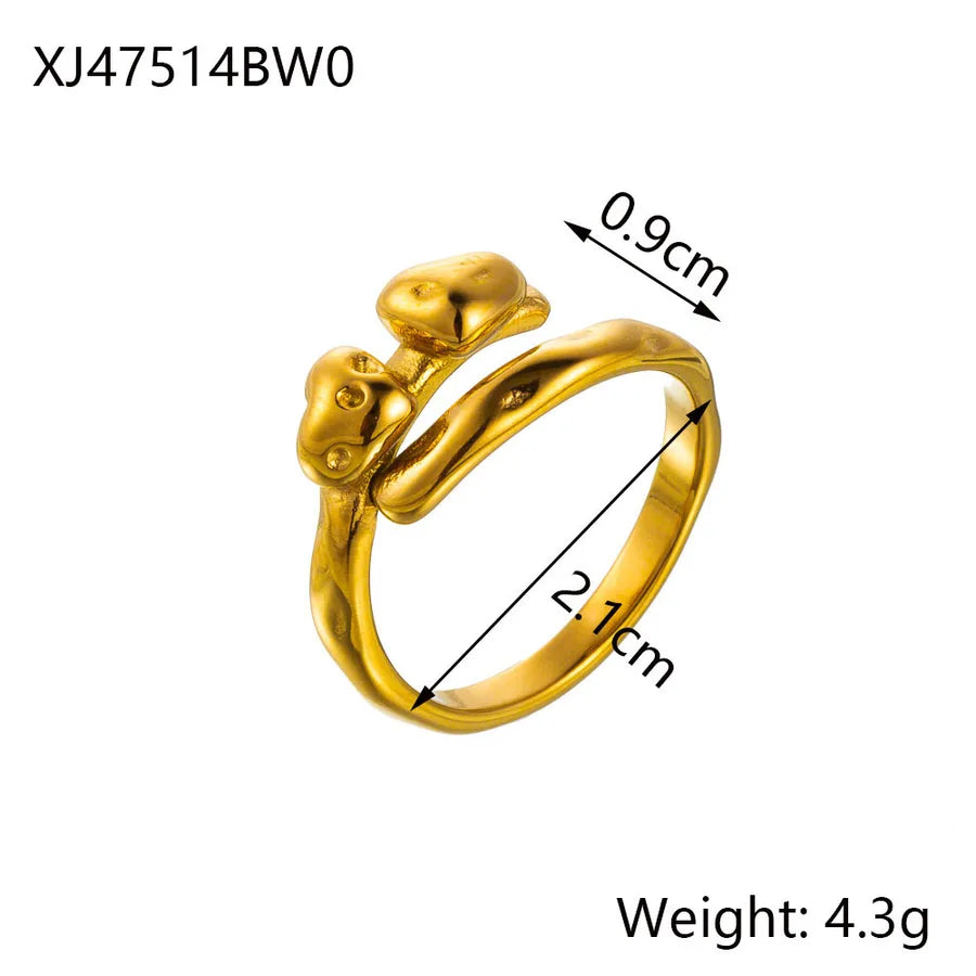 Anillo ajustable geométrico de acero de titanio para mujer - imagen 10
