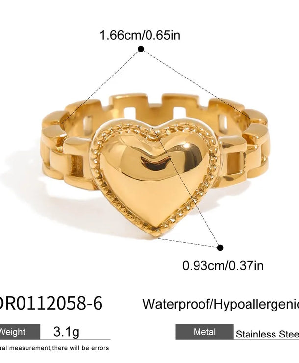 Anillo de acero inoxidable con diseño geométrico, estilo sencillo - imagen 14