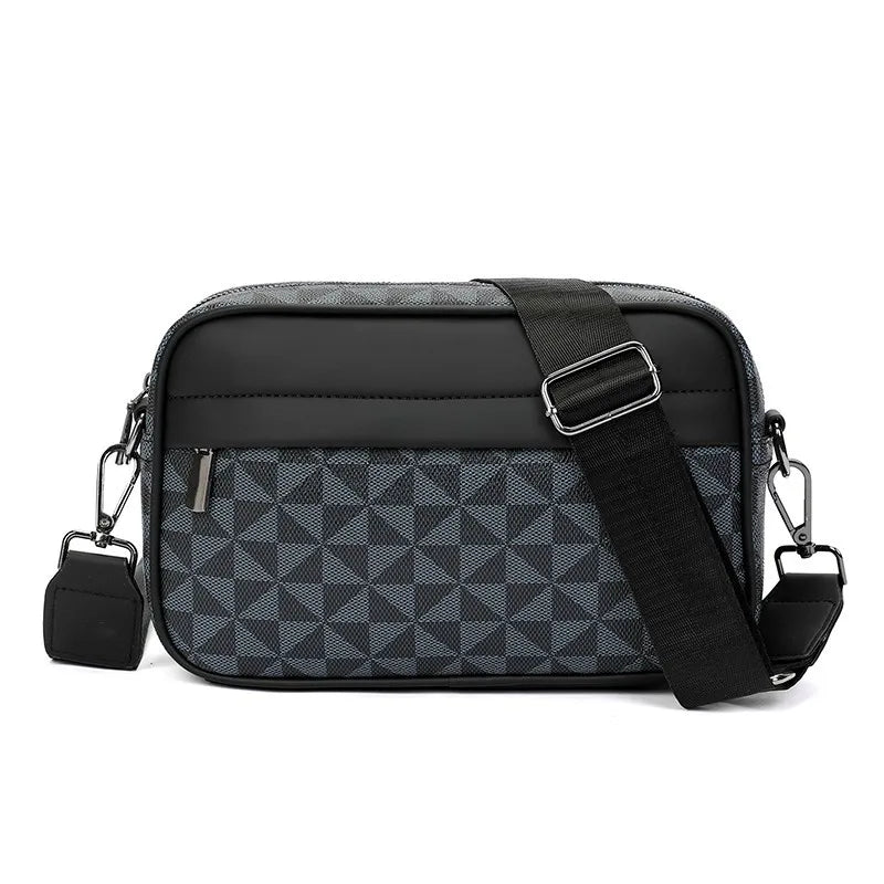 Bolso cruzado de piel sintética para hombre con diseño geométrico - imagen 6