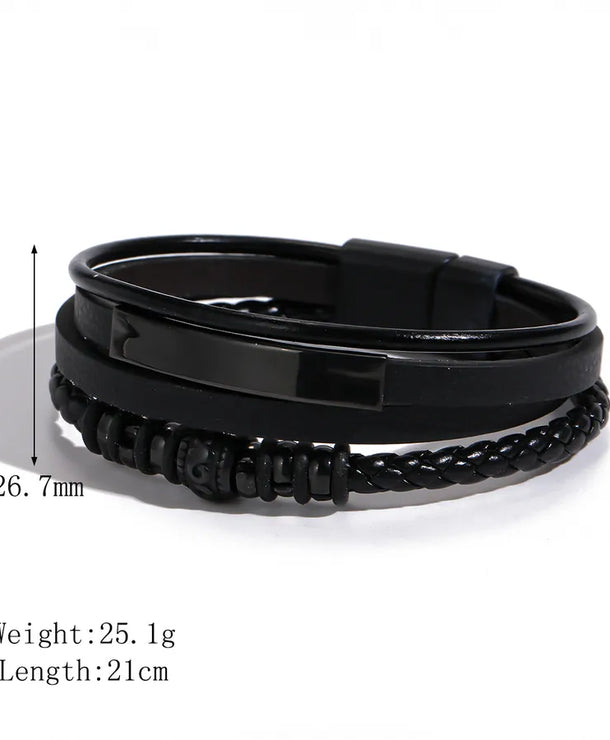 Brazalete geométrico para hombre en acero 201 con baño dorado - imagen 8