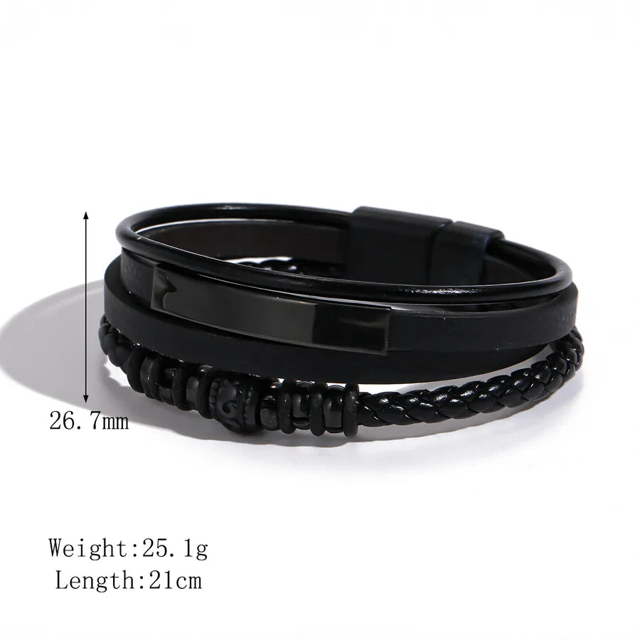 Brazalete geométrico para hombre en acero 201 con baño dorado - imagen 8