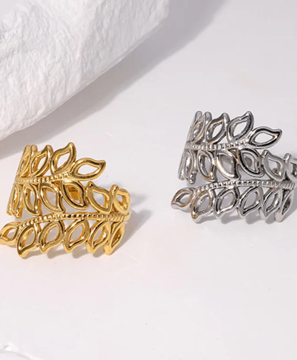 Anillo de acero inoxidable 304 con baño de oro 18K - imagen 3