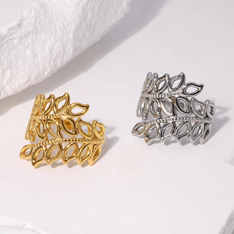 Anillo de acero inoxidable 304 con baño de oro 18K - imagen 3