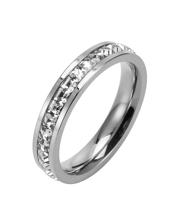Anillos de acero 304 con baño de oro 18K para pareja, diseño circular - imagen 6