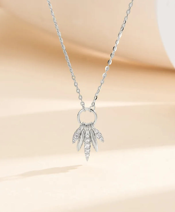 Collar de plata esterlina 925 con baño de rodio y doble corazón - imagen 4