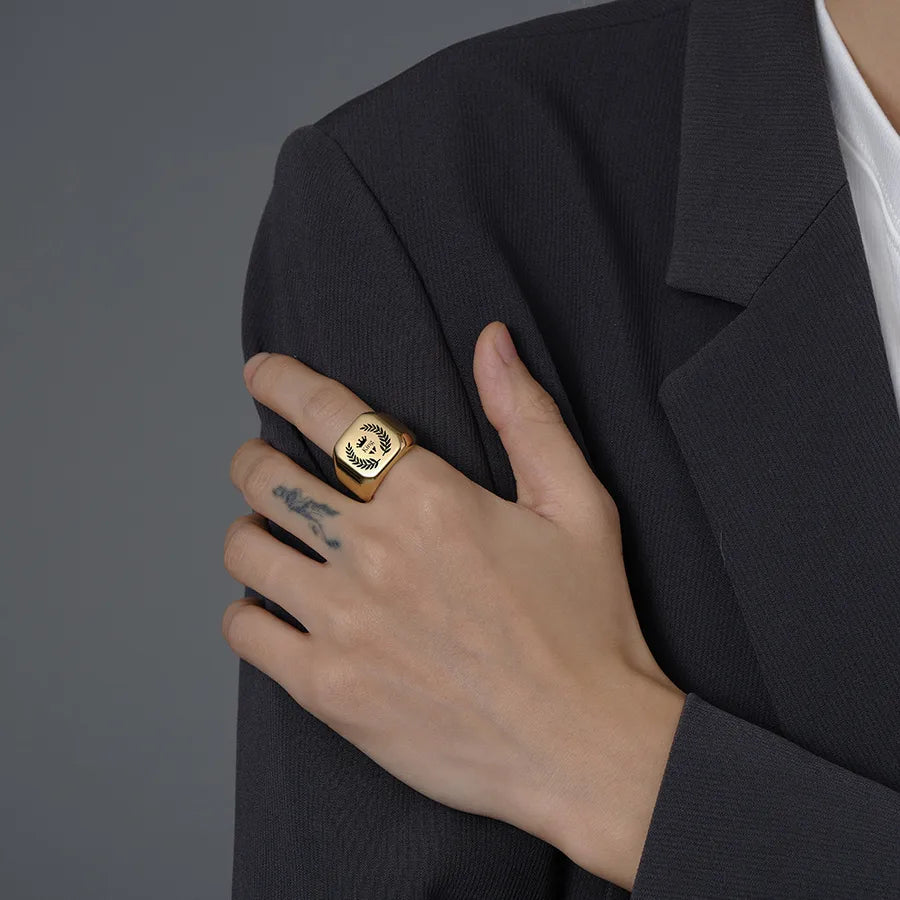 Anillos de acero de titanio para hombre en color liso, hip-hop - imagen 4