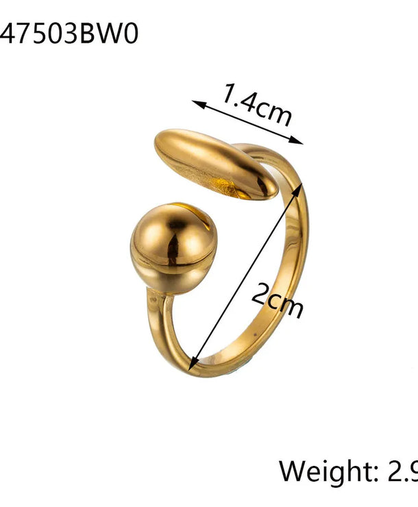 Anillo ajustable geométrico de acero de titanio para mujer - imagen 6