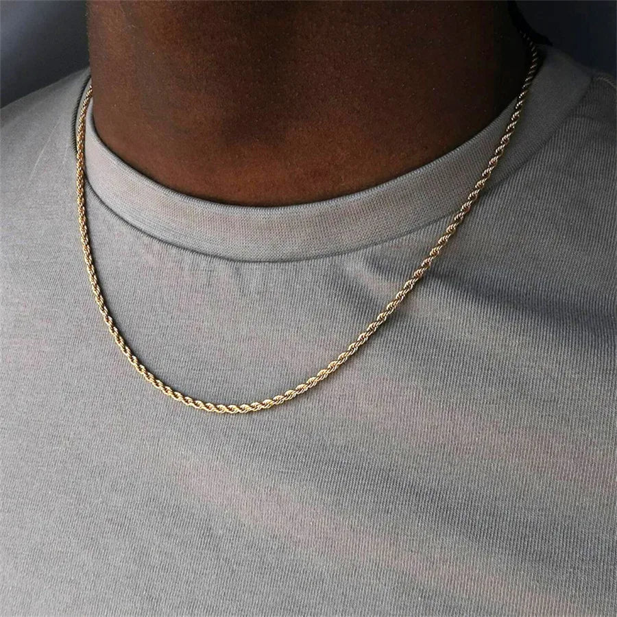 Collar clásico de acero inoxidable 201 para hombre