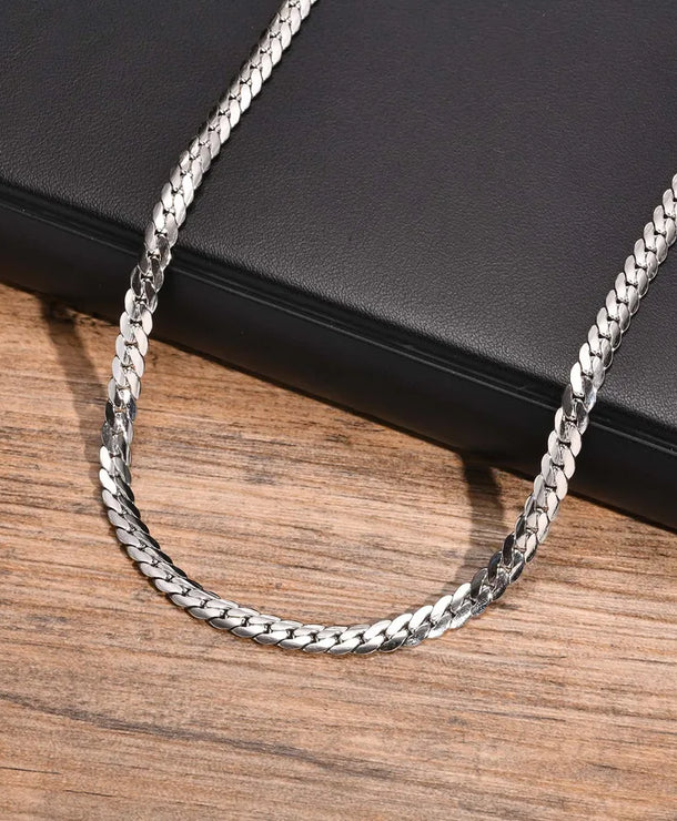 Cadena de acero inoxidable 201 color plata para hombre - imagen 4