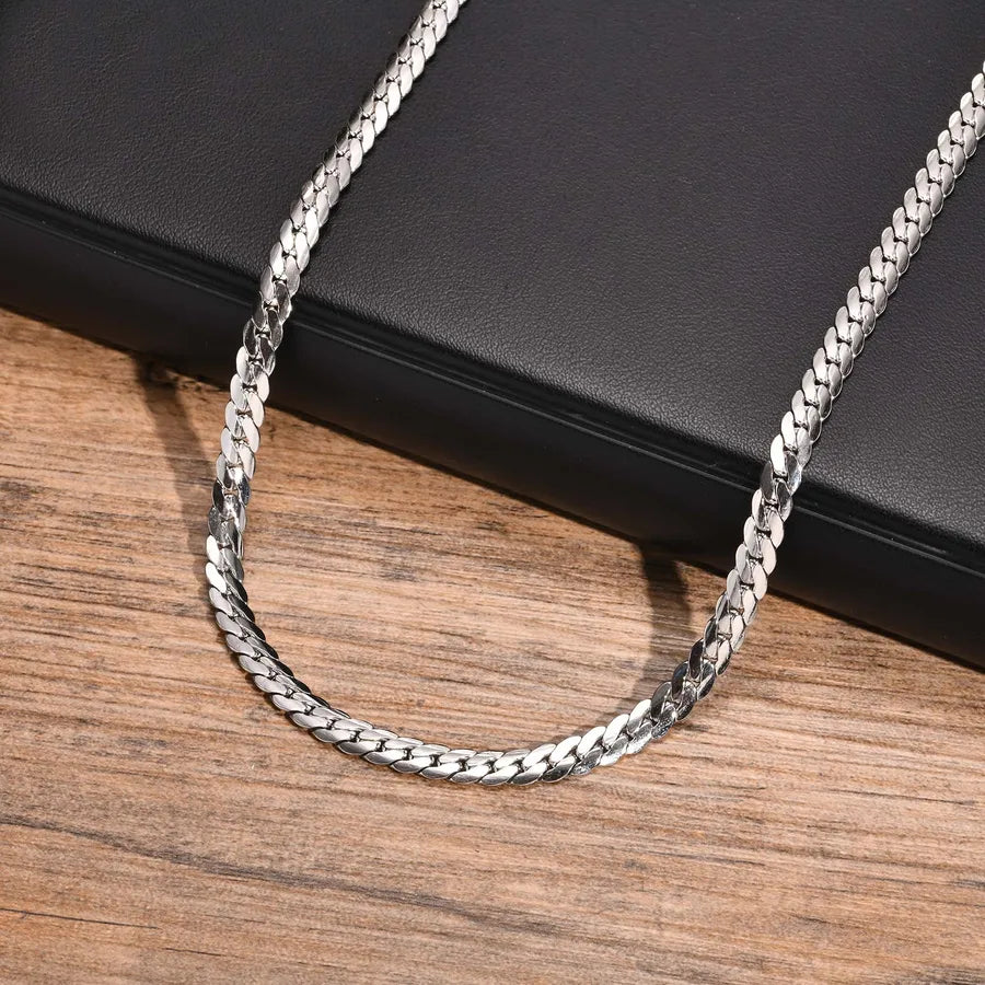 Cadena de acero inoxidable 201 color plata para hombre - imagen 4