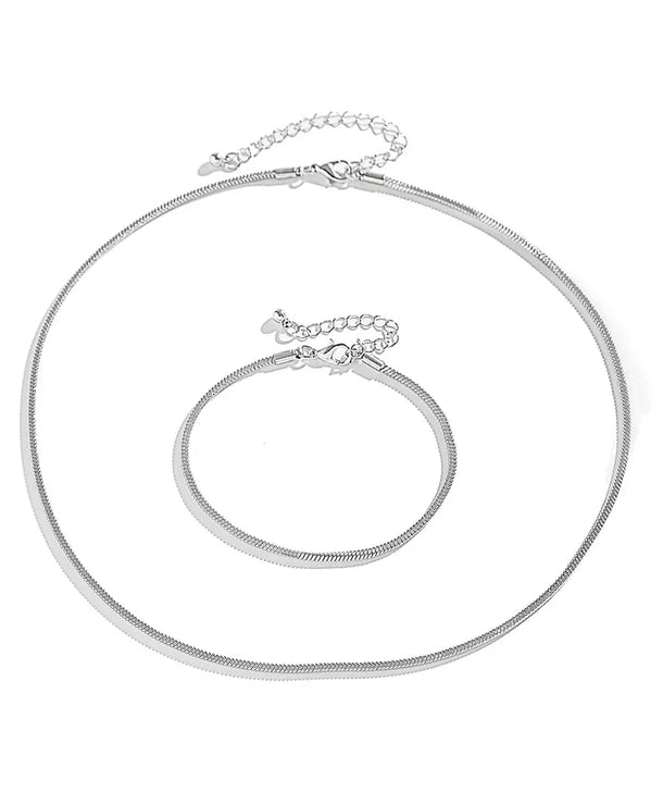 Set de collar y pulsera con cadena de cobre y diseño de serpiente, unisex - imagen 5