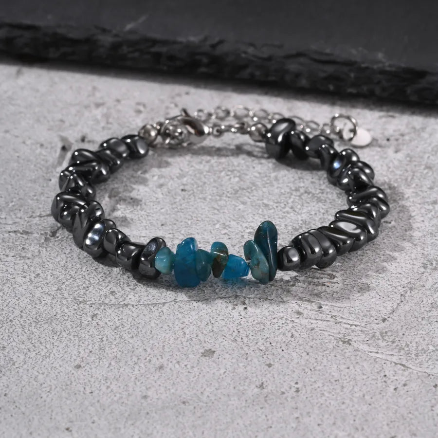 Pulsera de cuentas de hematita con acero inoxidable para hombre - imagen 5