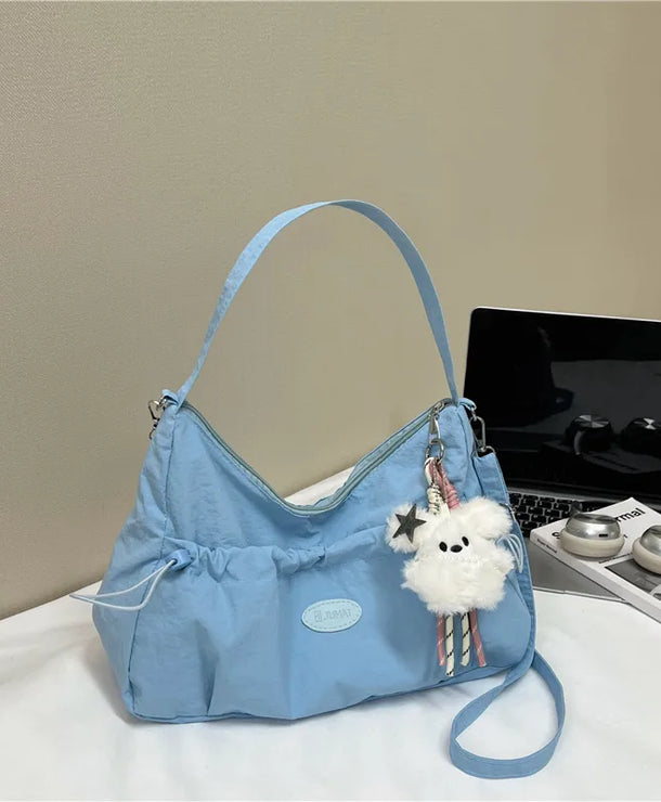 Bolso cruzado forma dumpling para mujer en nylon con pliegues - imagen 8
