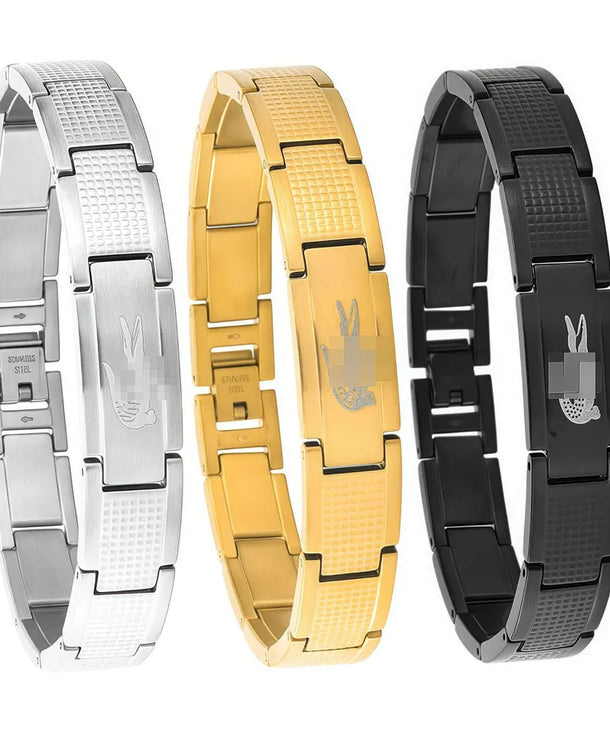Pulsera geométrica de acero 316 chapada en oro 18K, antideslustre