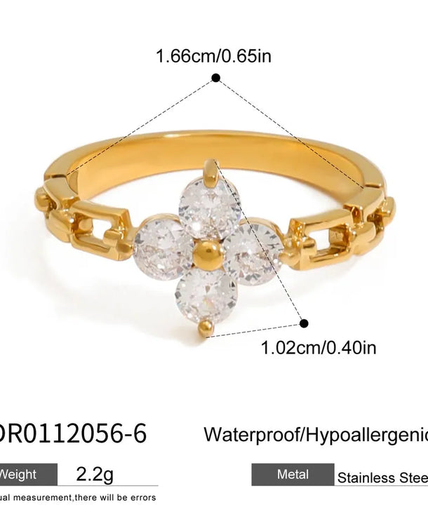 Anillo de acero inoxidable con diseño geométrico, estilo sencillo - imagen 8