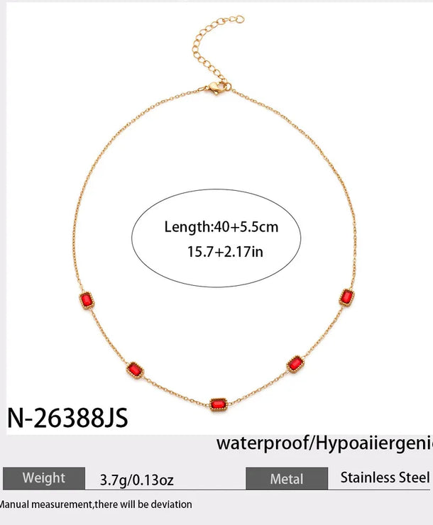 Collar de acero inoxidable 304 con baño de oro y diseño geométrico - imagen 3