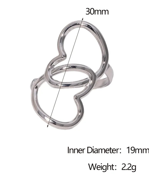 Anillo ajustable con forma de corazón y baño de oro 18K para mujer - imagen 13