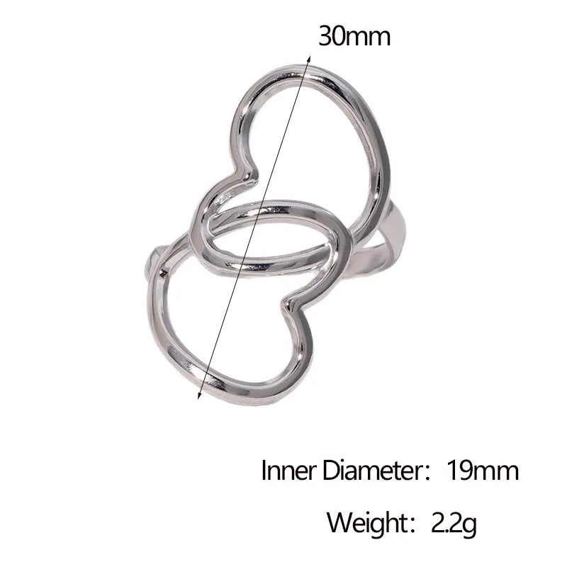 Anillo ajustable con forma de corazón y baño de oro 18K para mujer - imagen 13
