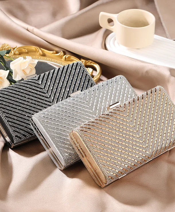 Bolso de noche de poliéster con rayas y estilo vintage para mujer