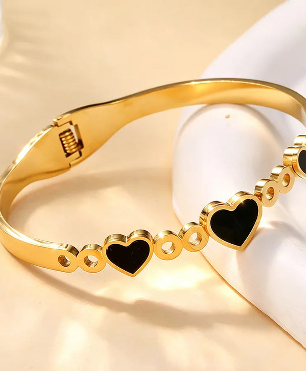 Brazalete asimétrico de acero 304 con diseño de corazón para mujer - imagen 6