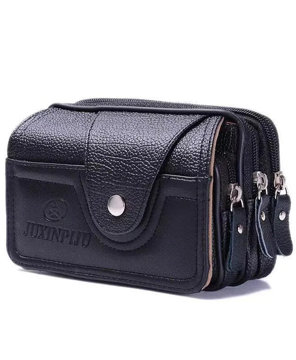 Riñonera de piel sintética para hombre en color liso, estilo vintage - imagen 6