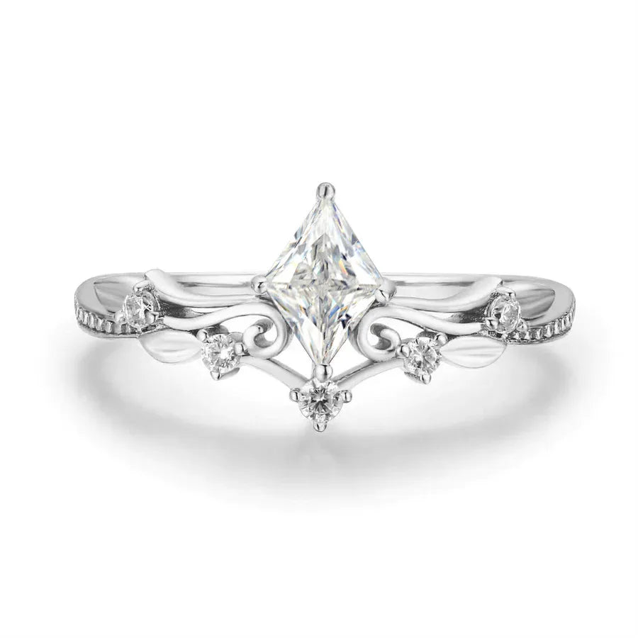Anillos de plata esterlina 925 con circonias y diseño en rombo - imagen 3