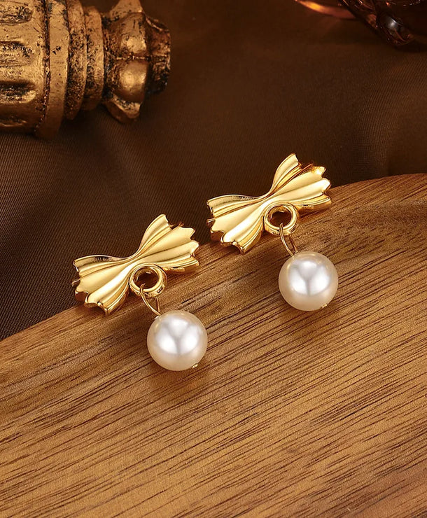 Aretes de acero inoxidable 304 con perla de imitación, estilo lujoso - imagen 5