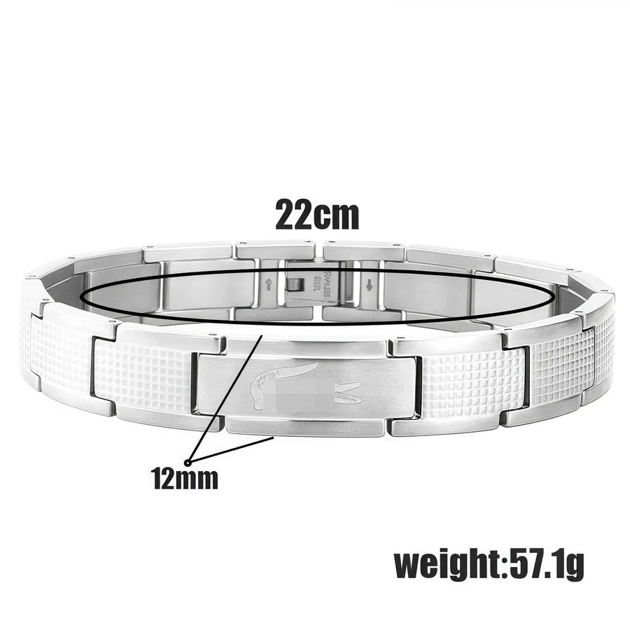 Pulsera geométrica de acero 316 chapada en oro 18K, antideslustre - imagen 8