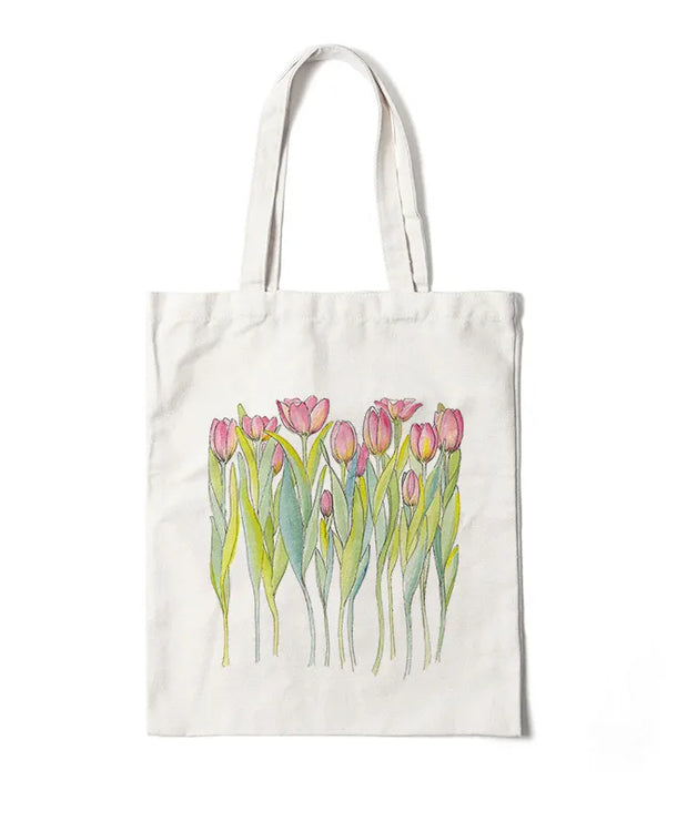 Bolso de lona con estampado de flores para mujer, diseño abierto - imagen 22