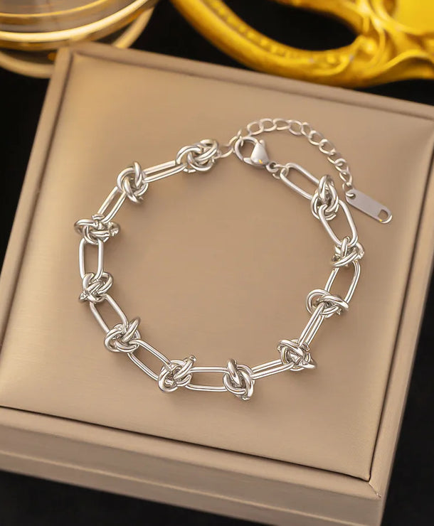 Pulsera de corazones con cadena cubana en acero 304 y baño de oro 18K - imagen 7