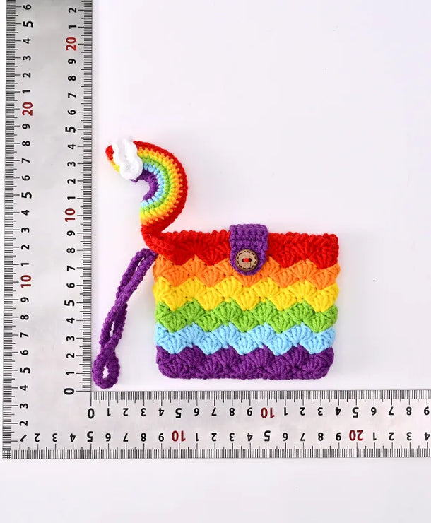 Monedero de estambre tejido a crochet con estampado de frutas, unisex - imagen 4