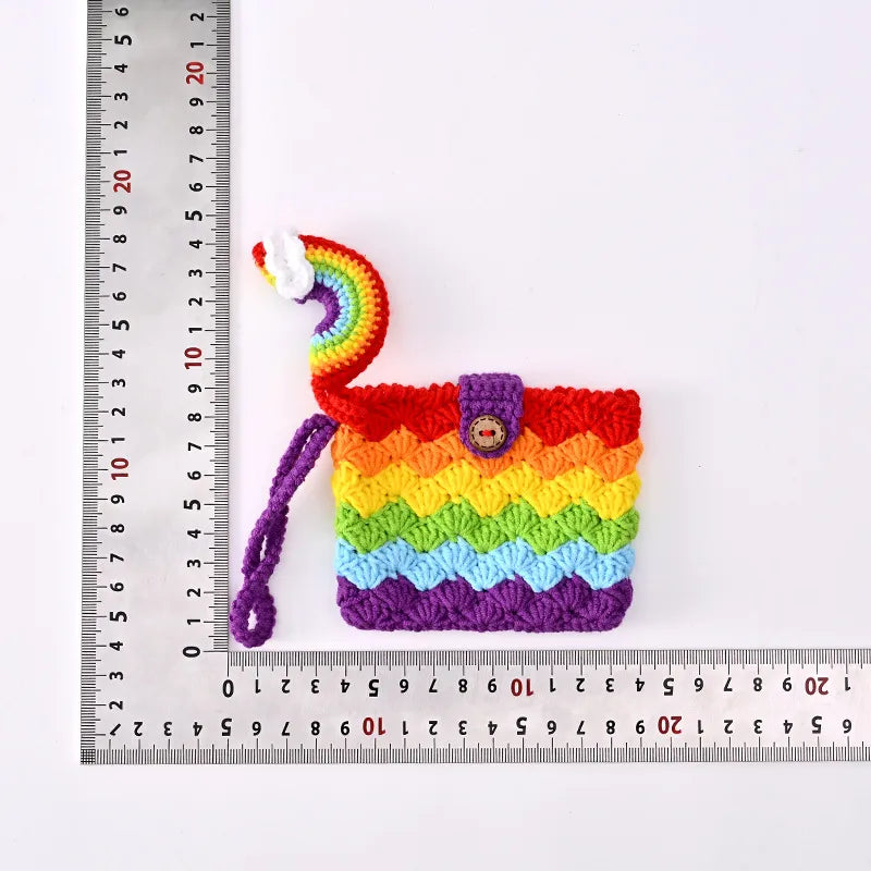 Monedero de estambre tejido a crochet con estampado de frutas, unisex - imagen 4