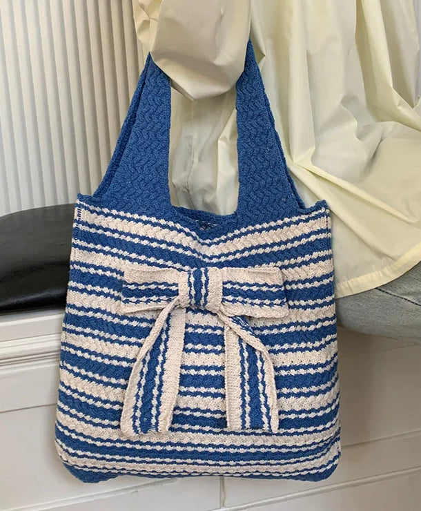 Bolso de hombro de poliéster con moño y tejido vintage para mujer - imagen 9