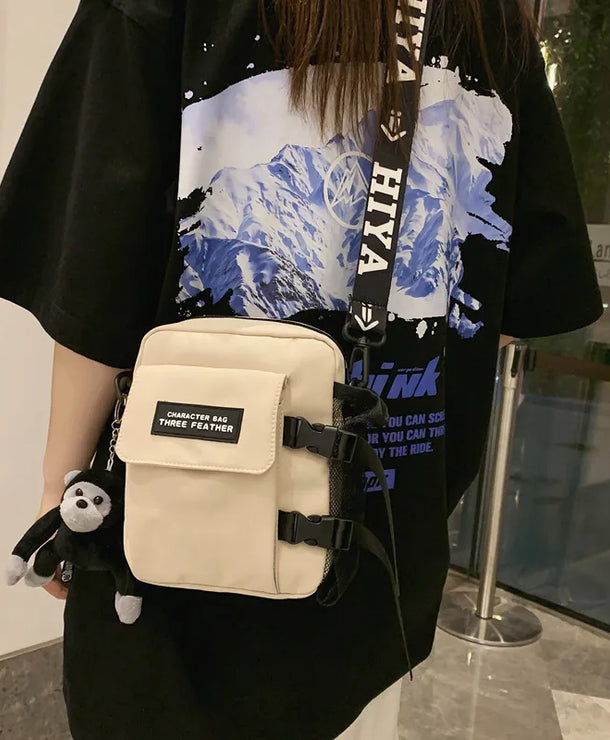 Bolso cruzado de nylon para hombre en color liso, estilo urbano - imagen 5