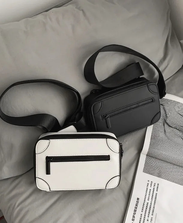 Bolso de hombro de piel sintética para hombre, estilo streetwear