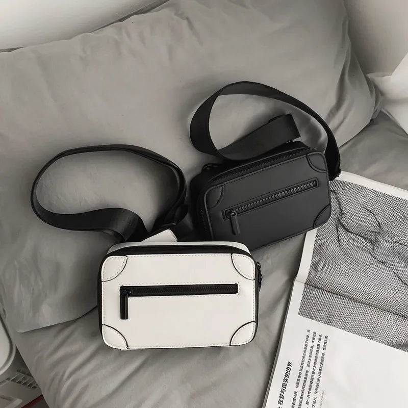 Bolso de hombro de piel sintética para hombre, estilo streetwear