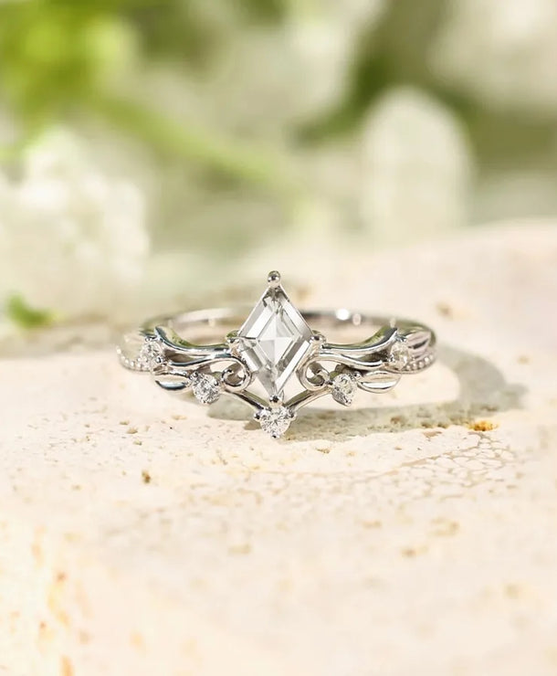 Anillos de plata esterlina 925 con circonias y diseño en rombo