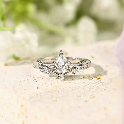 Anillos de plata esterlina 925 con circonias y diseño en rombo