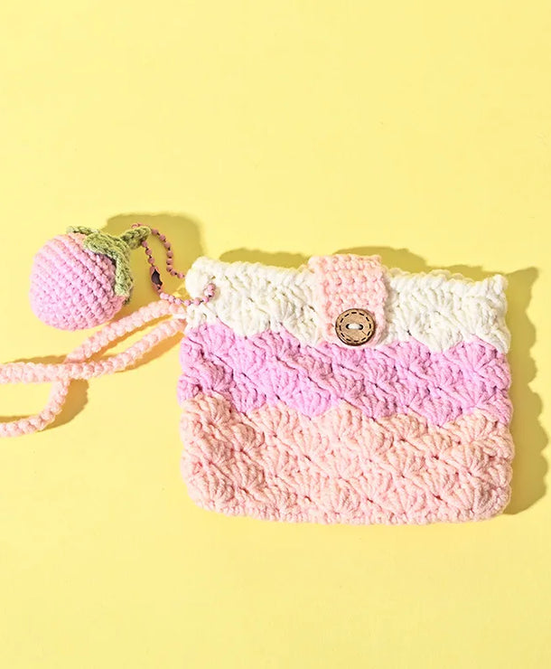 Monedero de estambre tejido a crochet con estampado de frutas, unisex - imagen 11