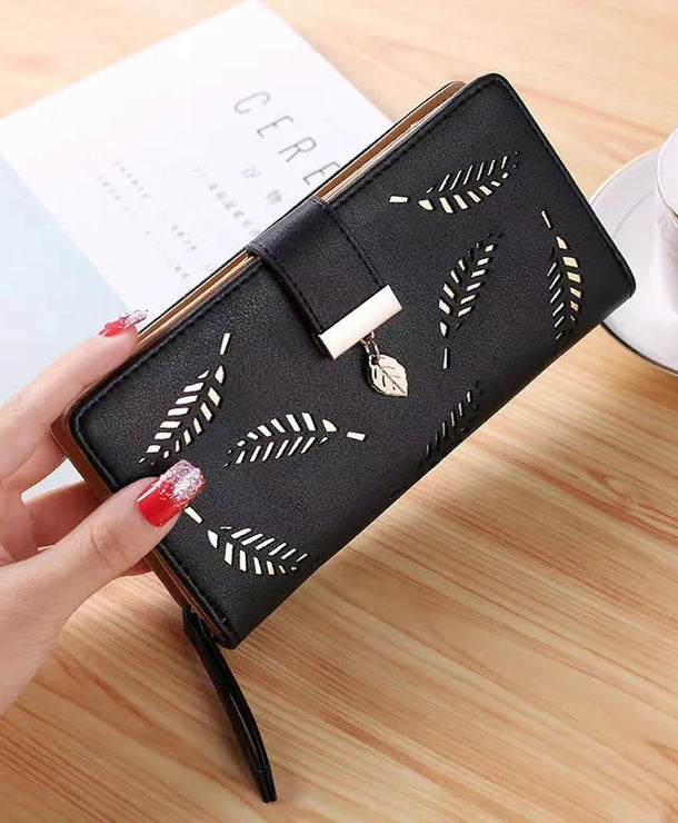 Cartera larga de piel sintética para mujer con diseño geométrico vintage - imagen 12