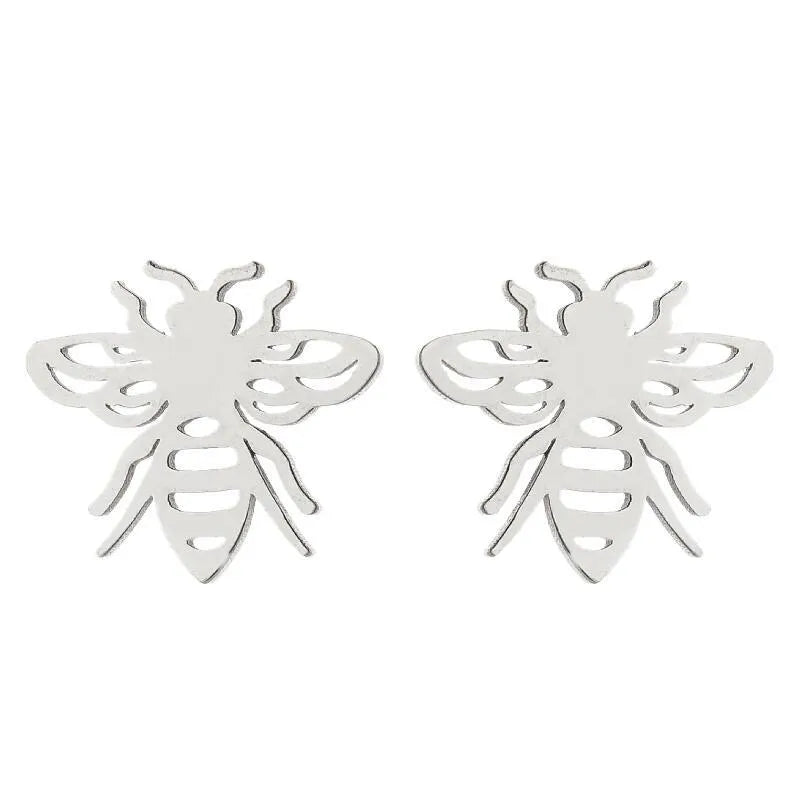 Aretes de animalitos con baño de oro 18K en acero 304 para mujer - imagen 35