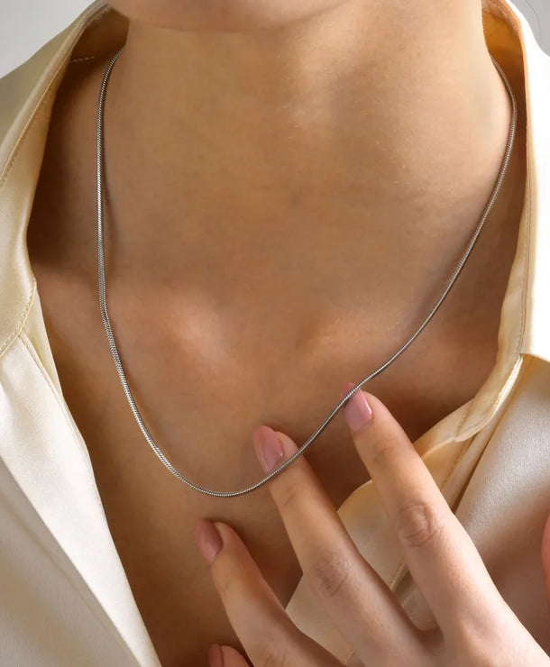Collar de cadena serpiente de acero 201 con baño dorado para mujer - imagen 4