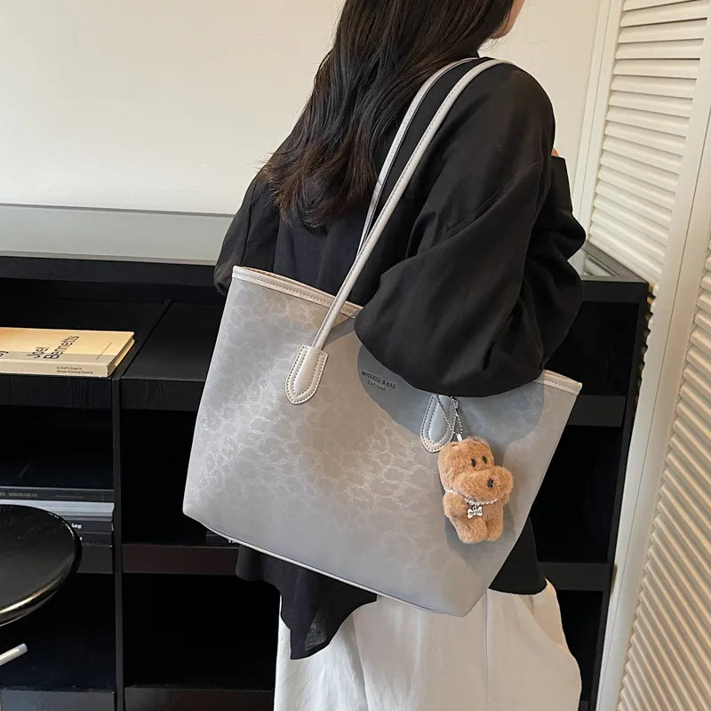 Bolso tote de piel sintética con estampado de leopardo y gran capacidad - imagen 10